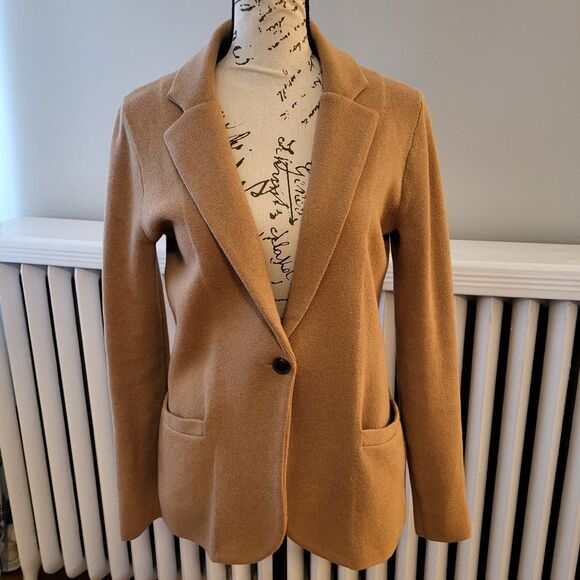 J.Crew Schoolboy Sweater Blazer, Hthr Acorn, Warm & Comfy + Professional! Sz XS - Picture 3 of 12